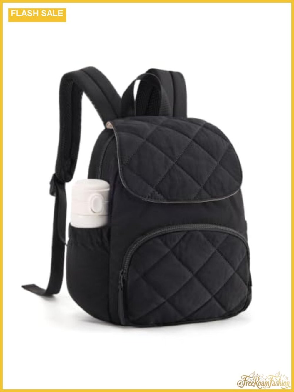 Quilted Puffer Mini Backpack - Flap Daypack Purse